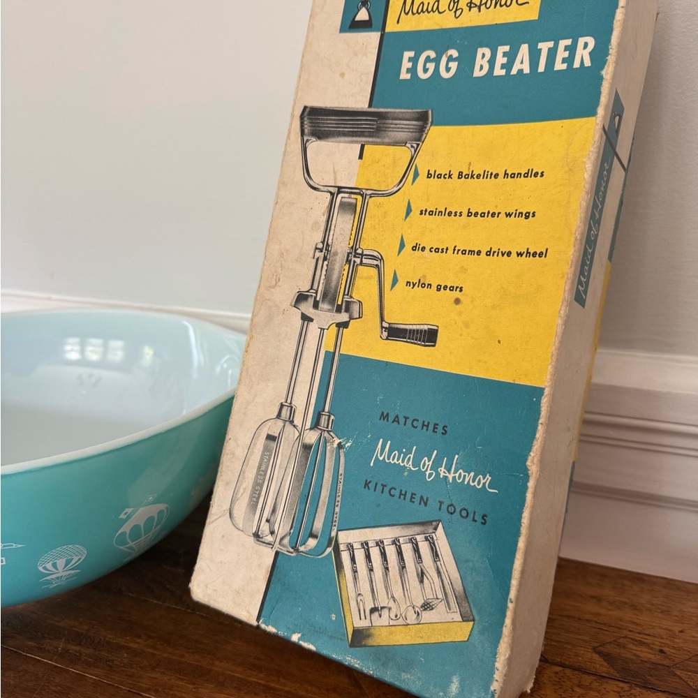 1950’s hand Egg Beater Maid of Honor gag gift antique kitchen equipment mixer